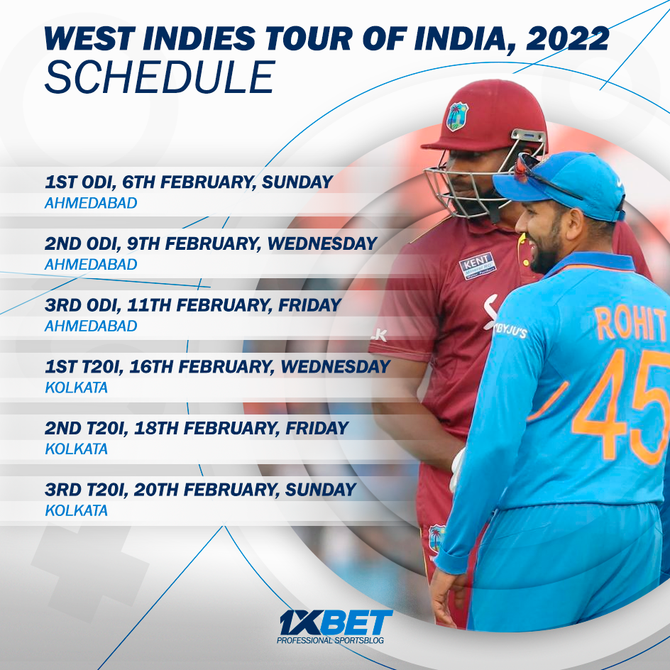 BCCI announced revised venues for upcoming series West Indies vs India, 2022