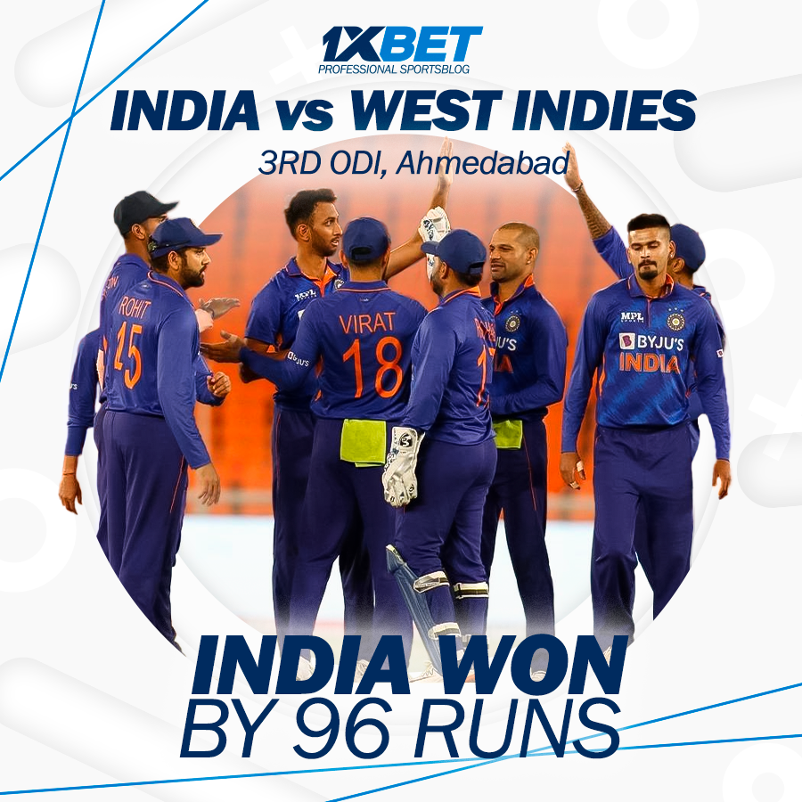 India vs West Indies, 3rd ODI: India won by 96 runs