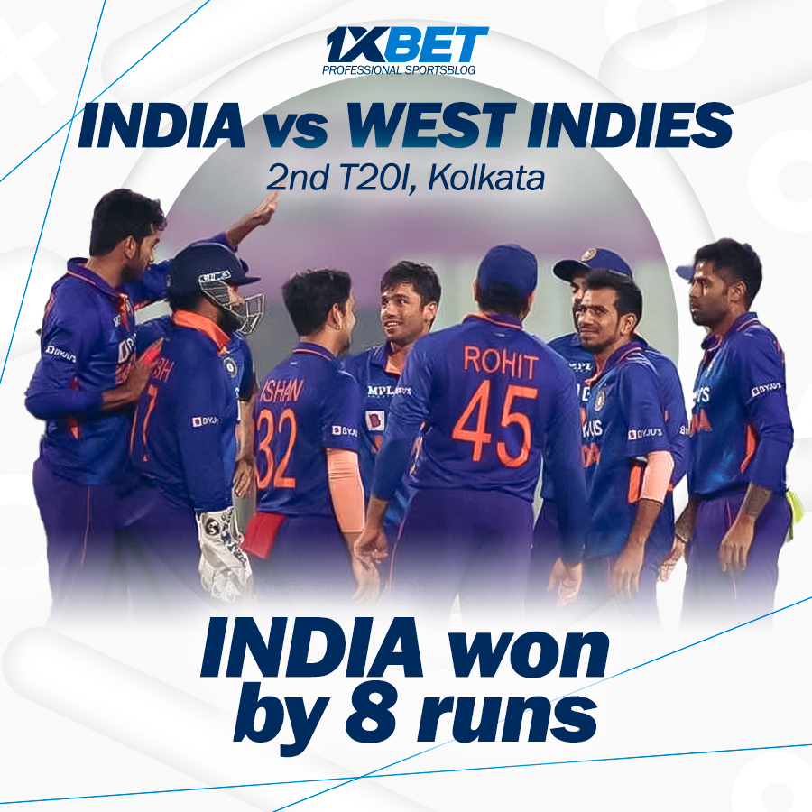 India vs West Indies, 2nd T20I: India won by 8 runs
