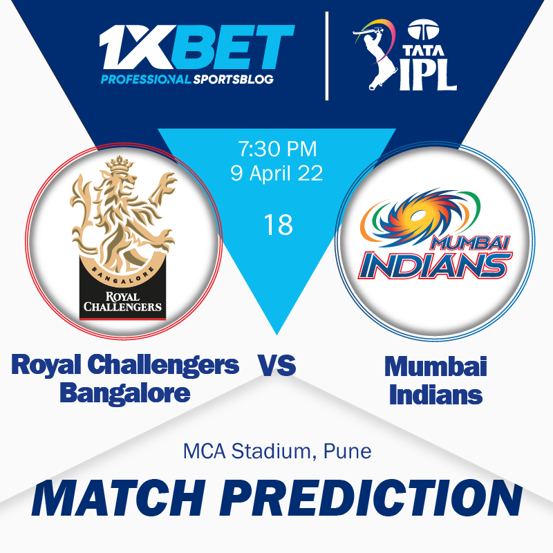 IPL MATCH PREDICTION: Royal Challengers Bangalore vs Mumbai Indians, 18th match