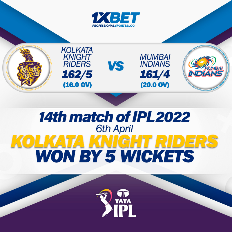 14th match, KKR vs MI, IPL 2022: KKR won by 5 wickets