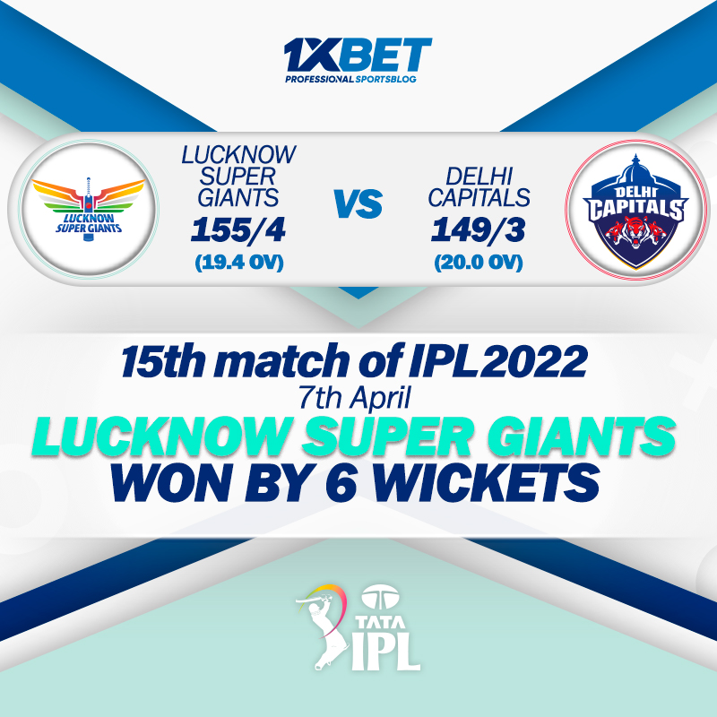 15th match, LSG vs DC, IPL 2022: LSG won by 6 wickets