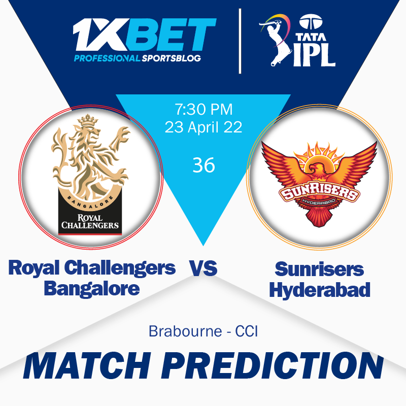 IPL MATCH PREDICTION: Royal Challengers Bangalore vs Sunrisers Hyderabad, match 36