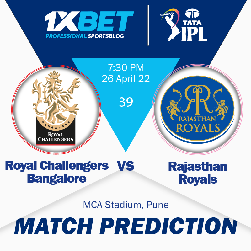 IPL MATCH PREDICTION: Royal Challengers Bangalore vs Rajasthan Royals, match 39