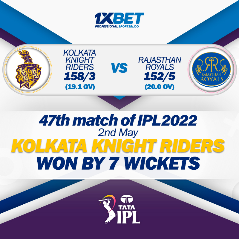 47th match, KKR vs RR, IPL 2022: Kolkata Knight Riders won by 7 wickets