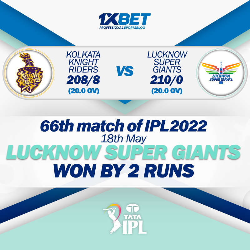 66th match, KKR vs LSG: Lucknow Super Giants won by 2 runs