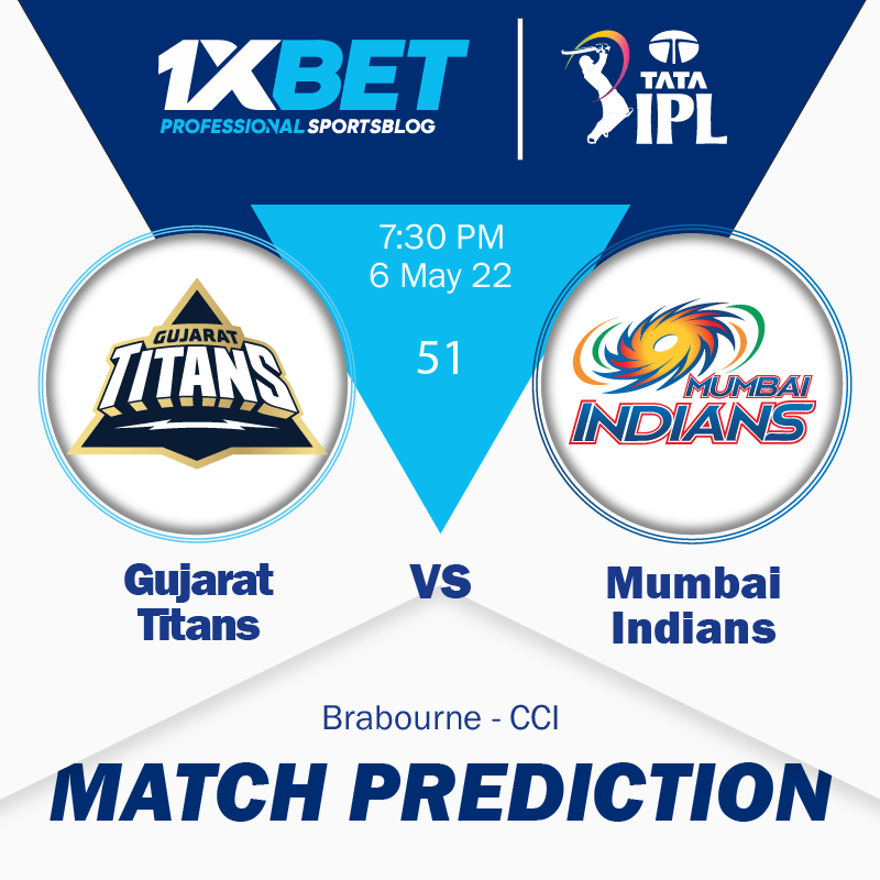 IPL MATCH PREDICTION:  Gujarat Titans vs Mumbai Indians, match 51