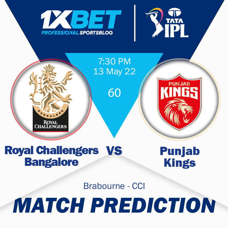 IPL MATCH PREDICTION:  Royal Challengers Bangalore vs Punjab Kings, match 60
