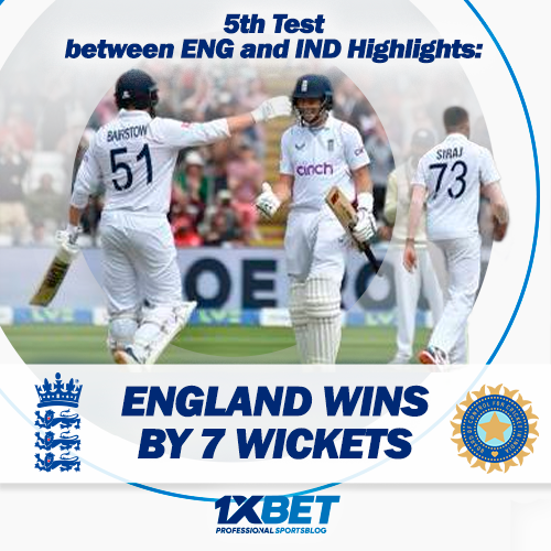 5th Test between ENG and IND Highlights: England wins by 7 wickets
