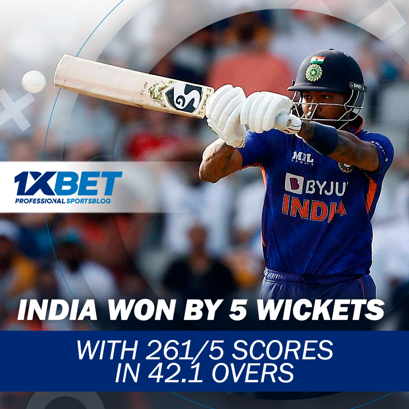 INDIA WON BY 5 WICKETS WITH 261/5 SCORES
