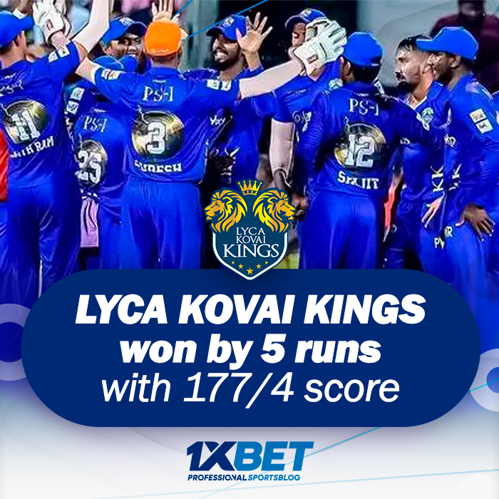 Lyca Kovai Kings won with 177/4 score