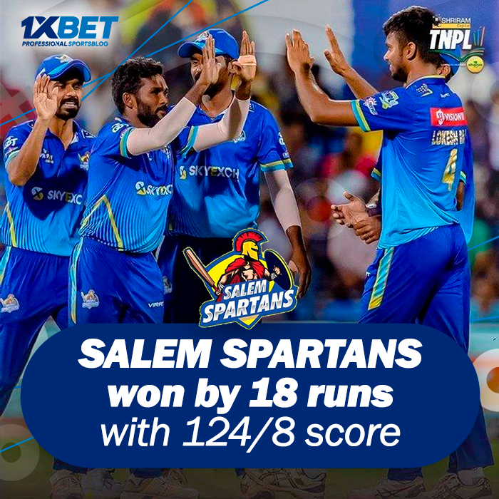 Salem Spartans won with 124/8 score