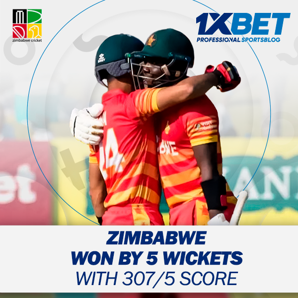 Zimbabwe won with 307/5 score