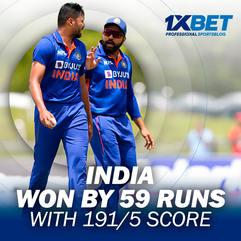 India won with 191/5 score