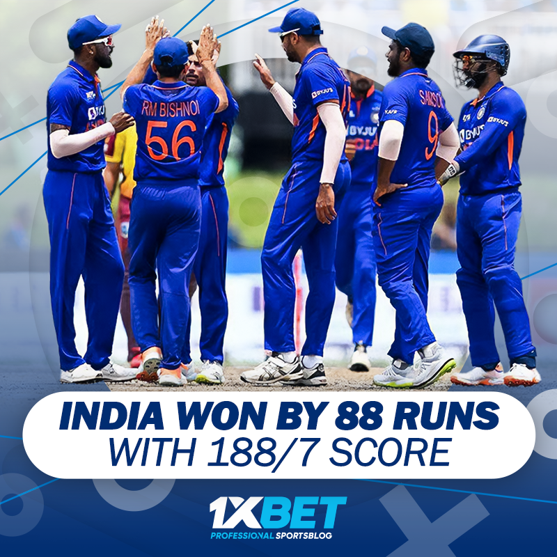 India won with 188/7 score