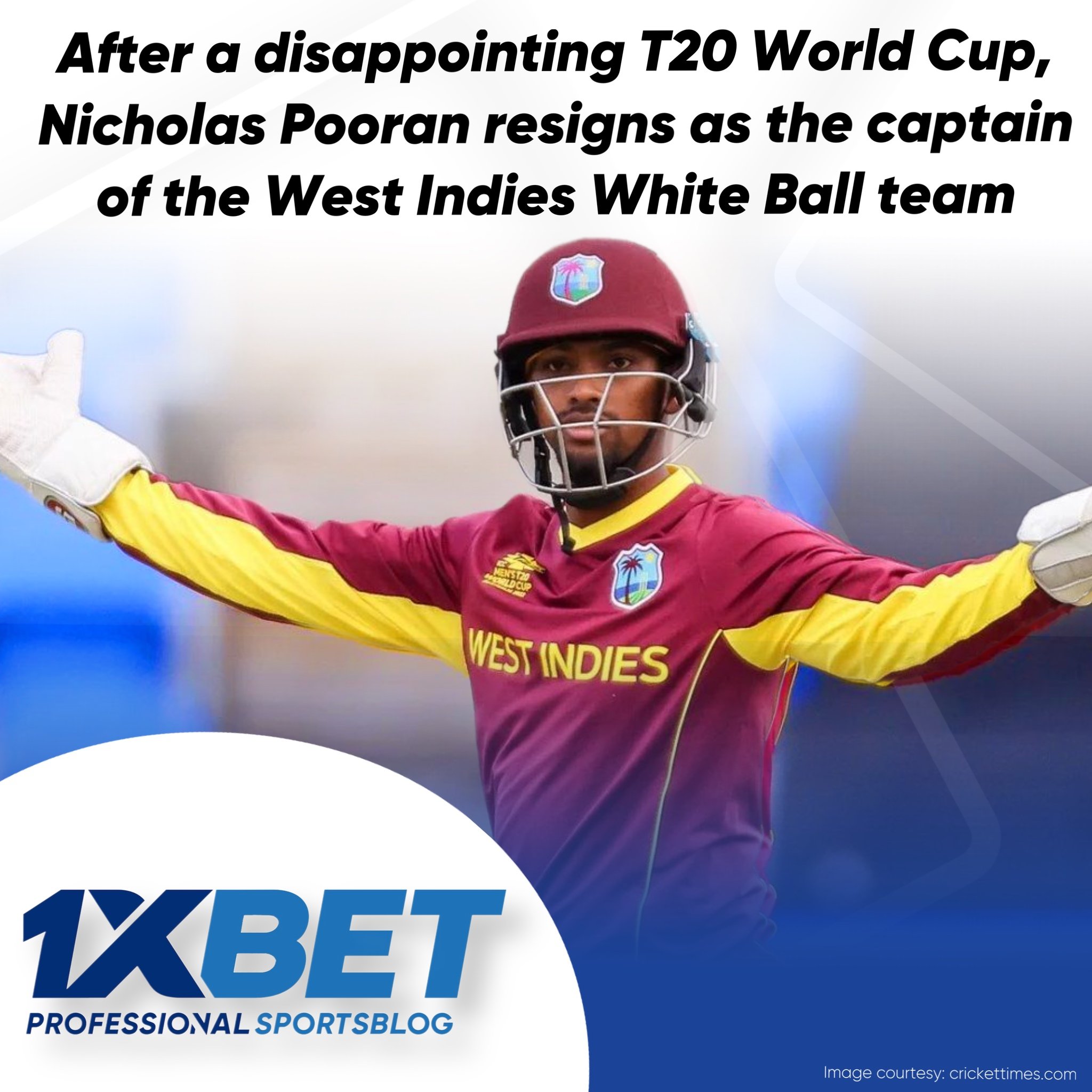 After a disappointing T20 World Cup, Nicholas Pooran resigns as the captain of the West Indies White Ball team