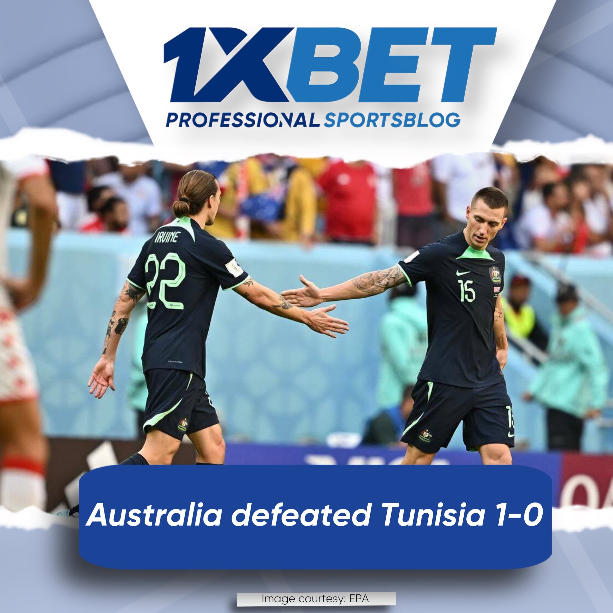 Australia defeated Tunisia 1-0