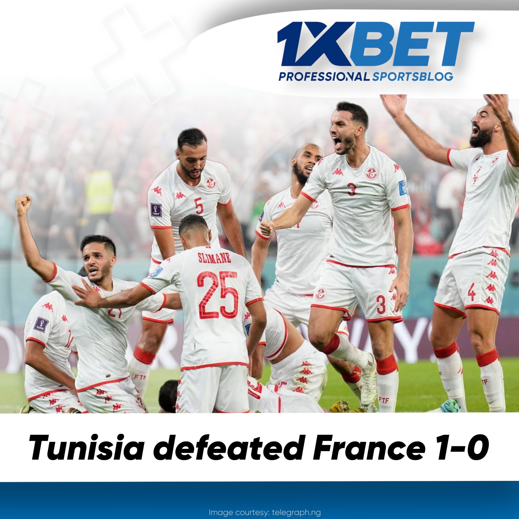 Tunisia defeated France by 1-0 points