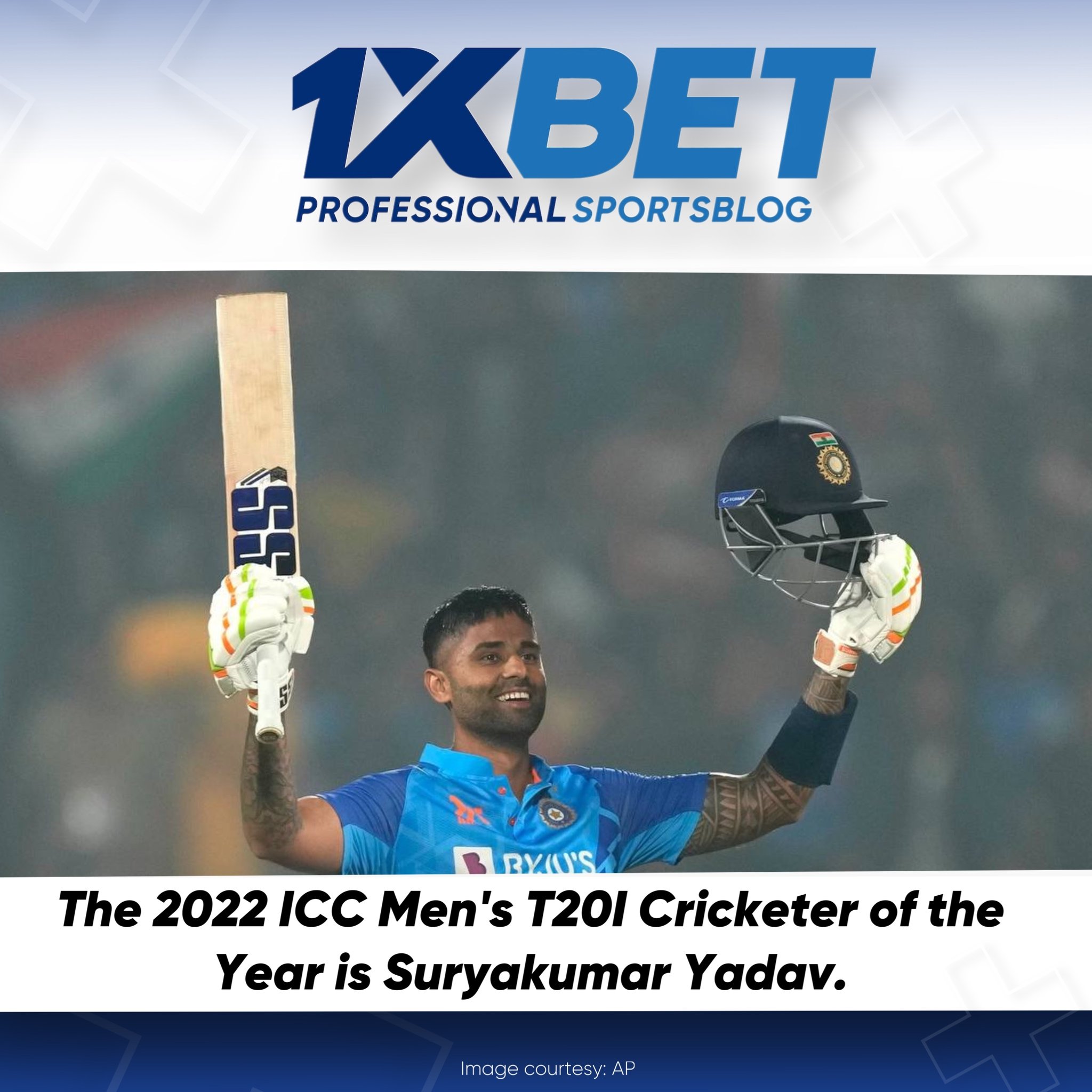The 2022 ICC Men's T20I Cricketer of the Year is Suryakumar Yadav.