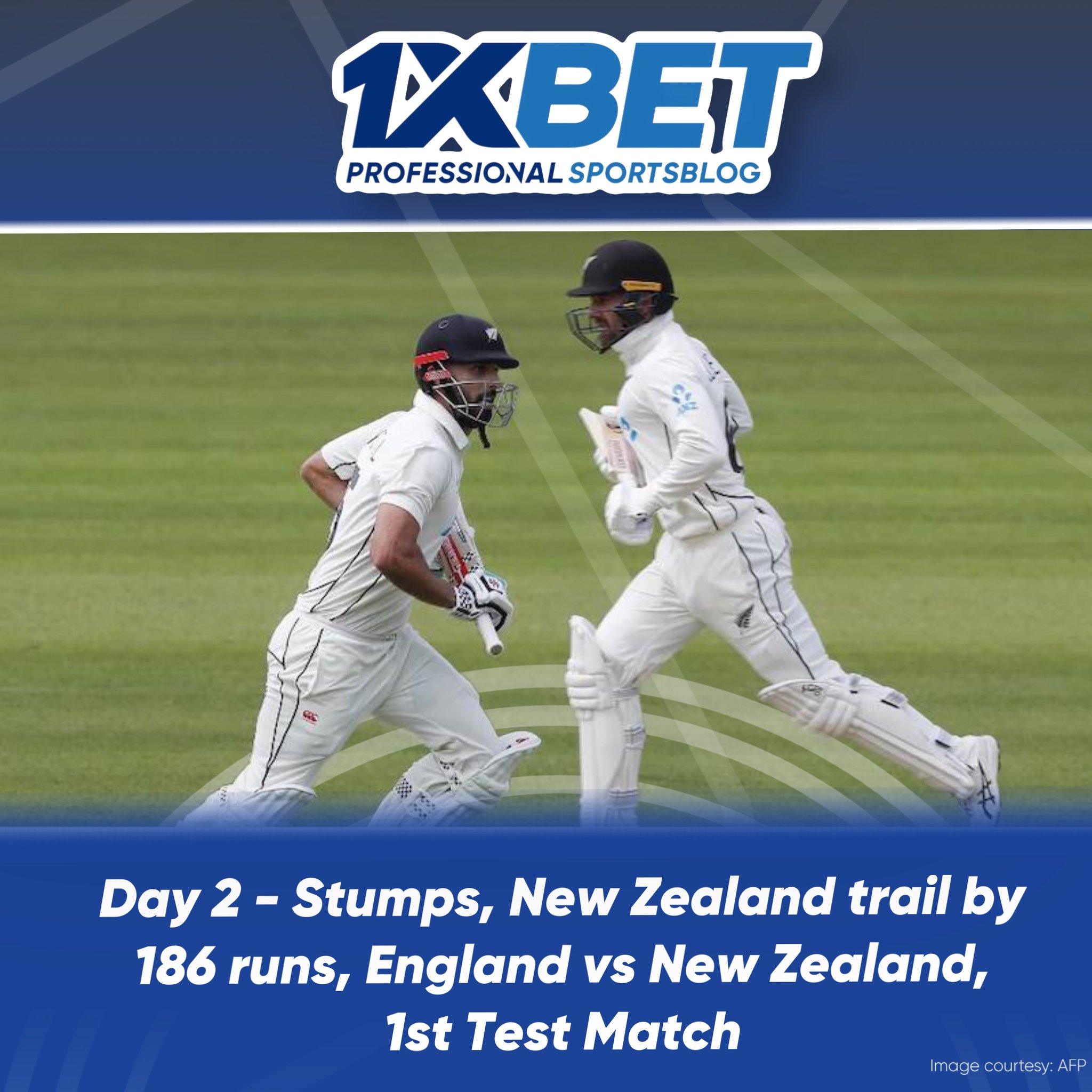 Day 2 - Stumps, New Zealand trail by 186 runs