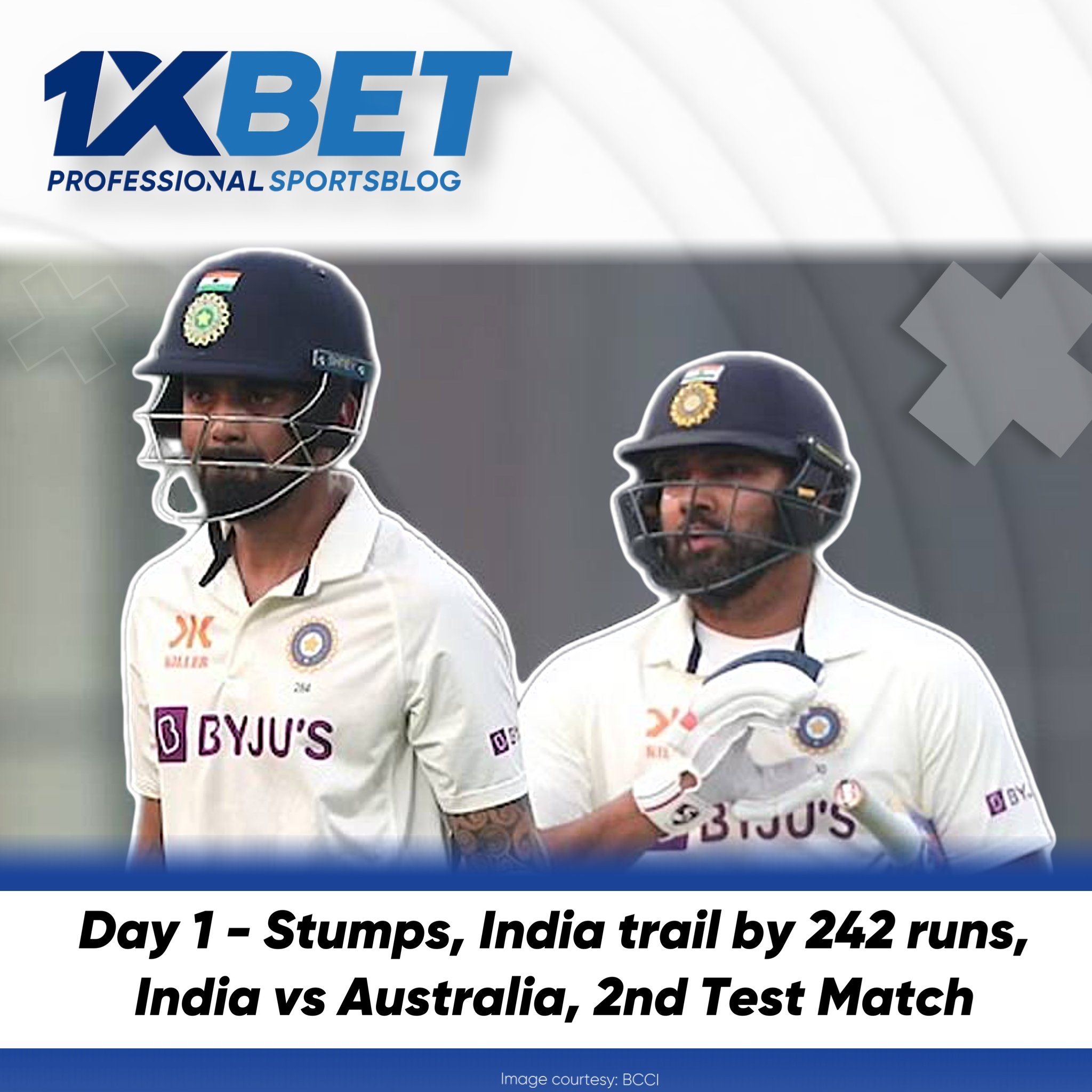 Day 1 - Stumps, India trail by 242 runs