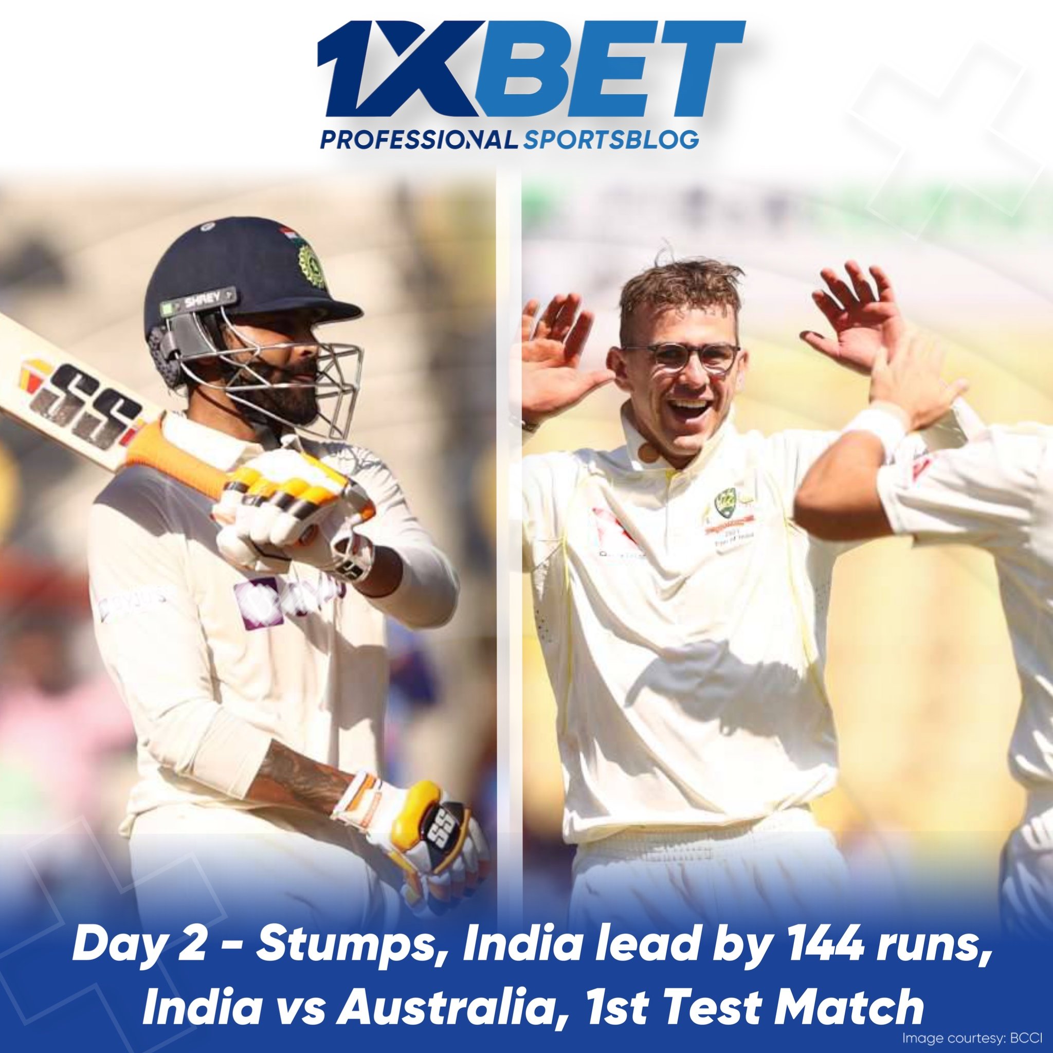 Day 2 - Stumps, India lead by 144 runs
