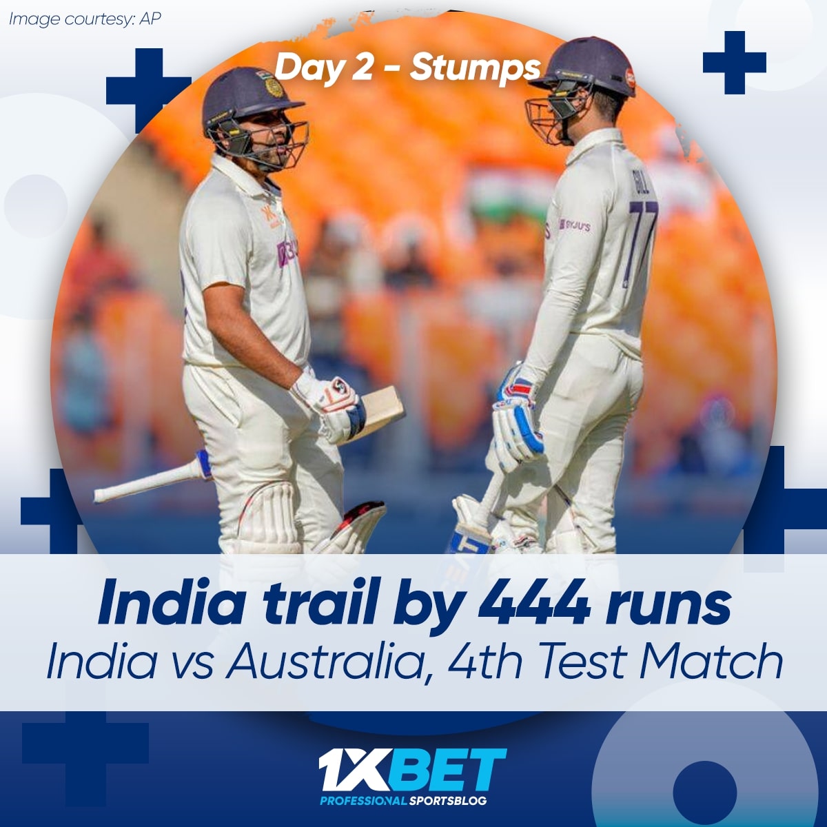 Day 2 - Stumps, India trail by 444 runs