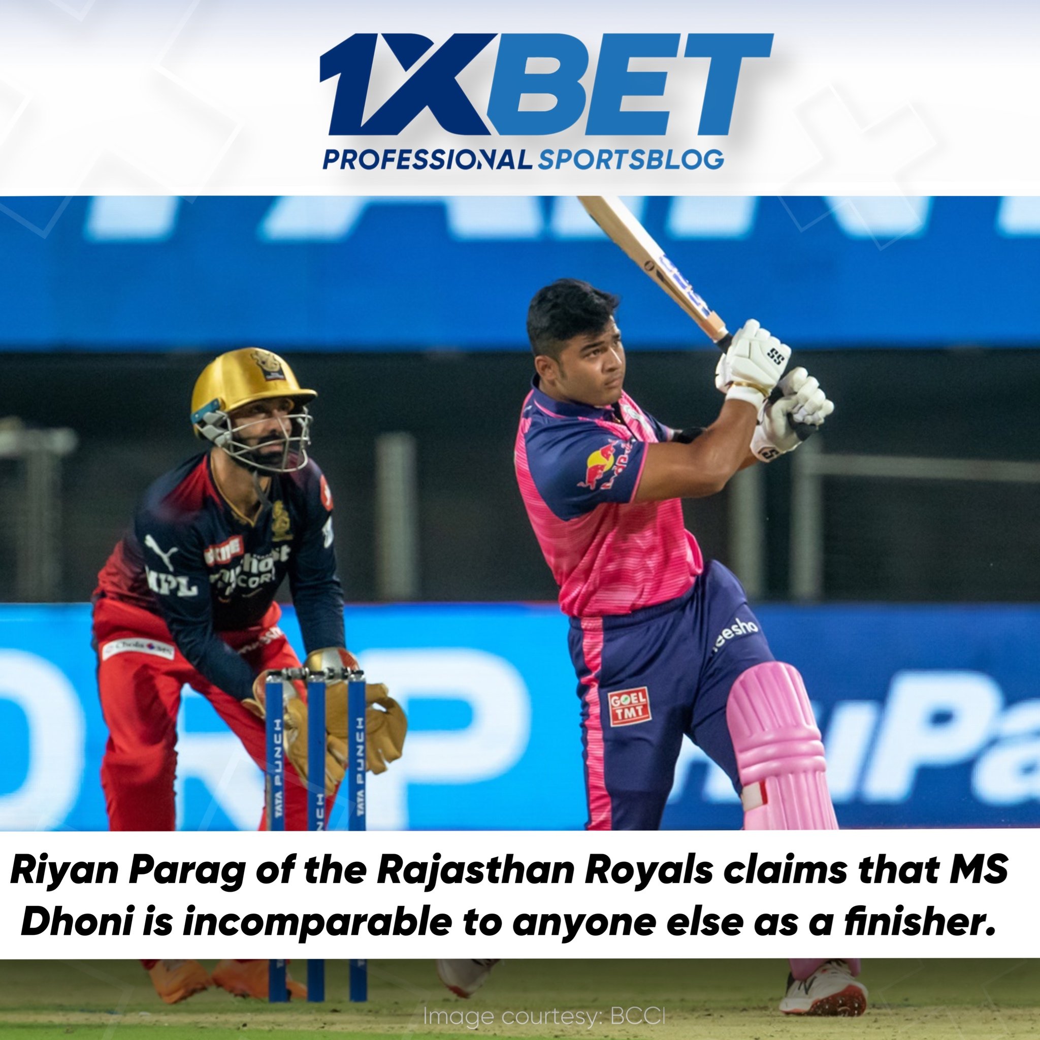 Riyan Parag of the Rajasthan Royals claims that MS Dhoni is incomparable to anyone else as a finisher.