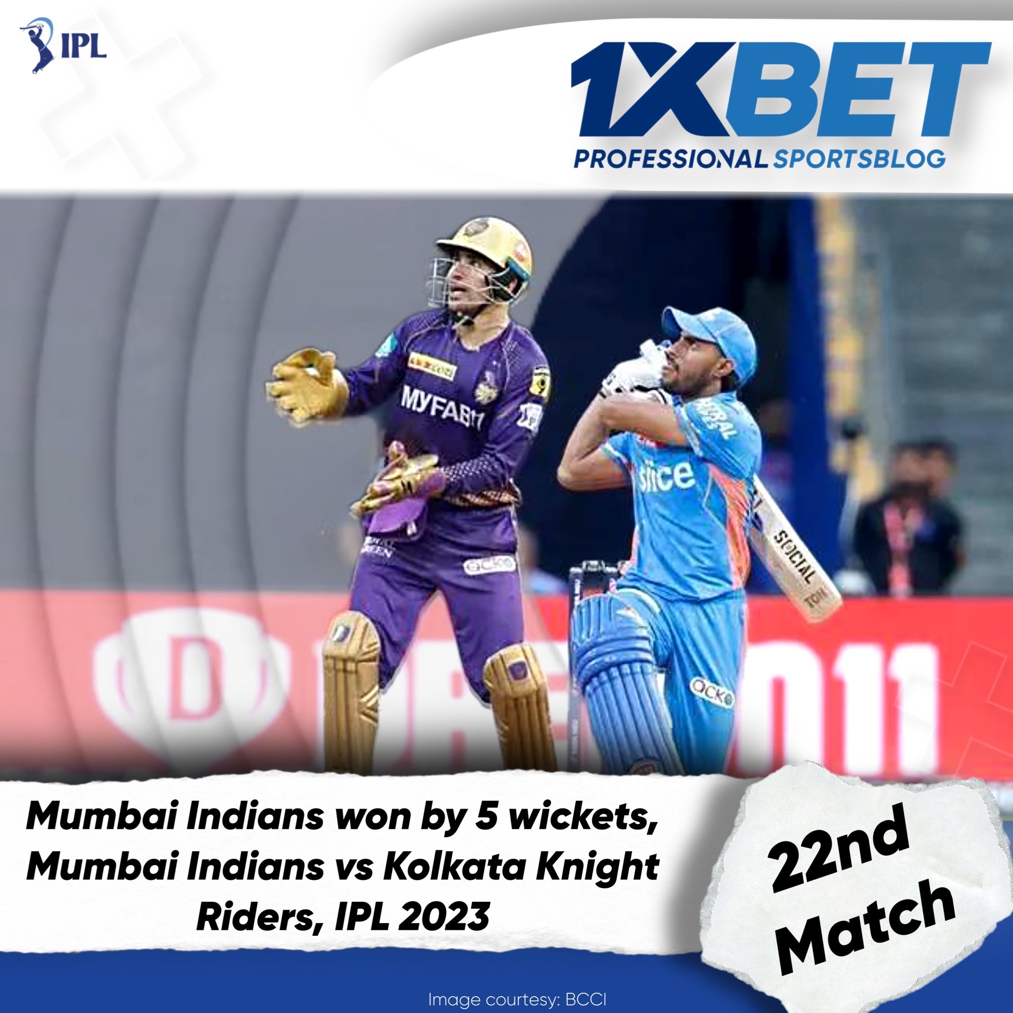 Mumbai Indians won by 5 wickets