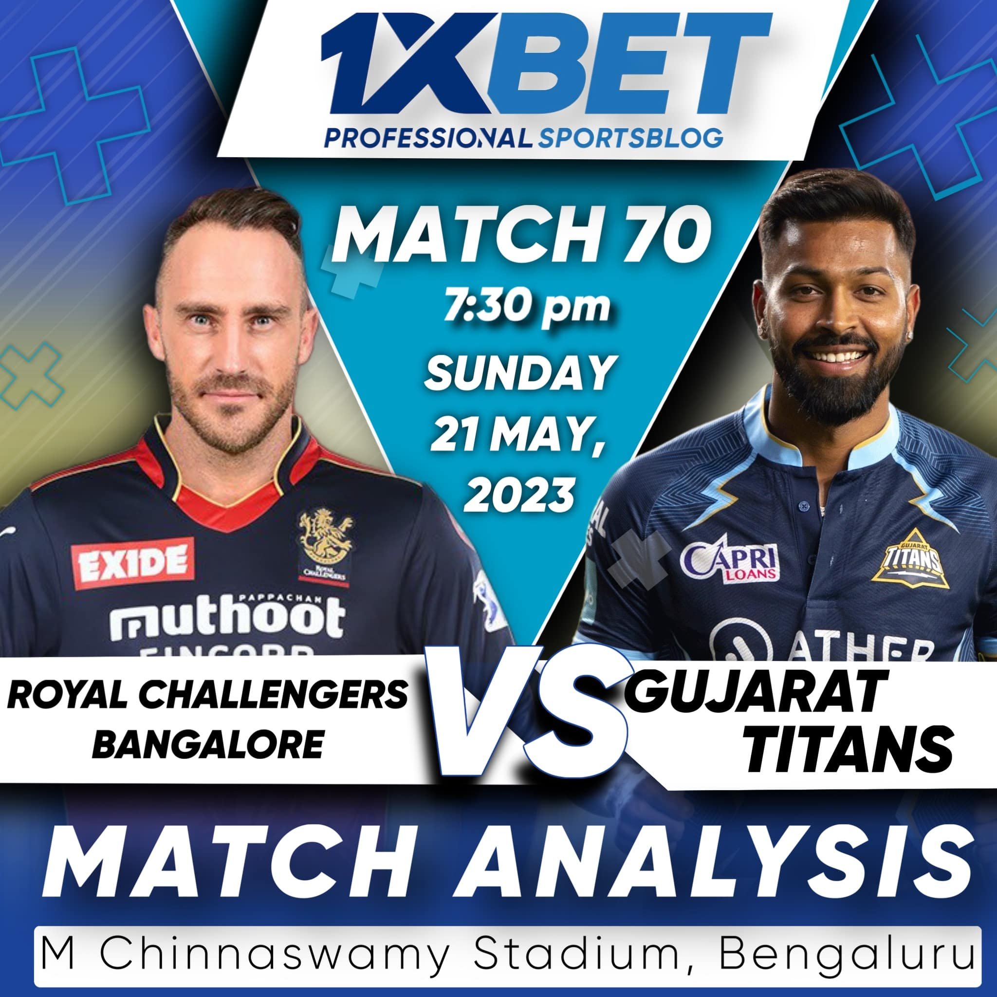 Gujarat Titans vs Royal Challengers Bangalore, IPL 2023, 70th Match Analysis