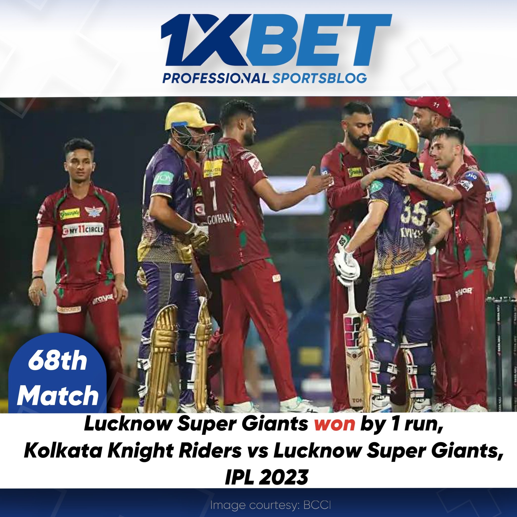 Lucknow Super Giants won by 1 run