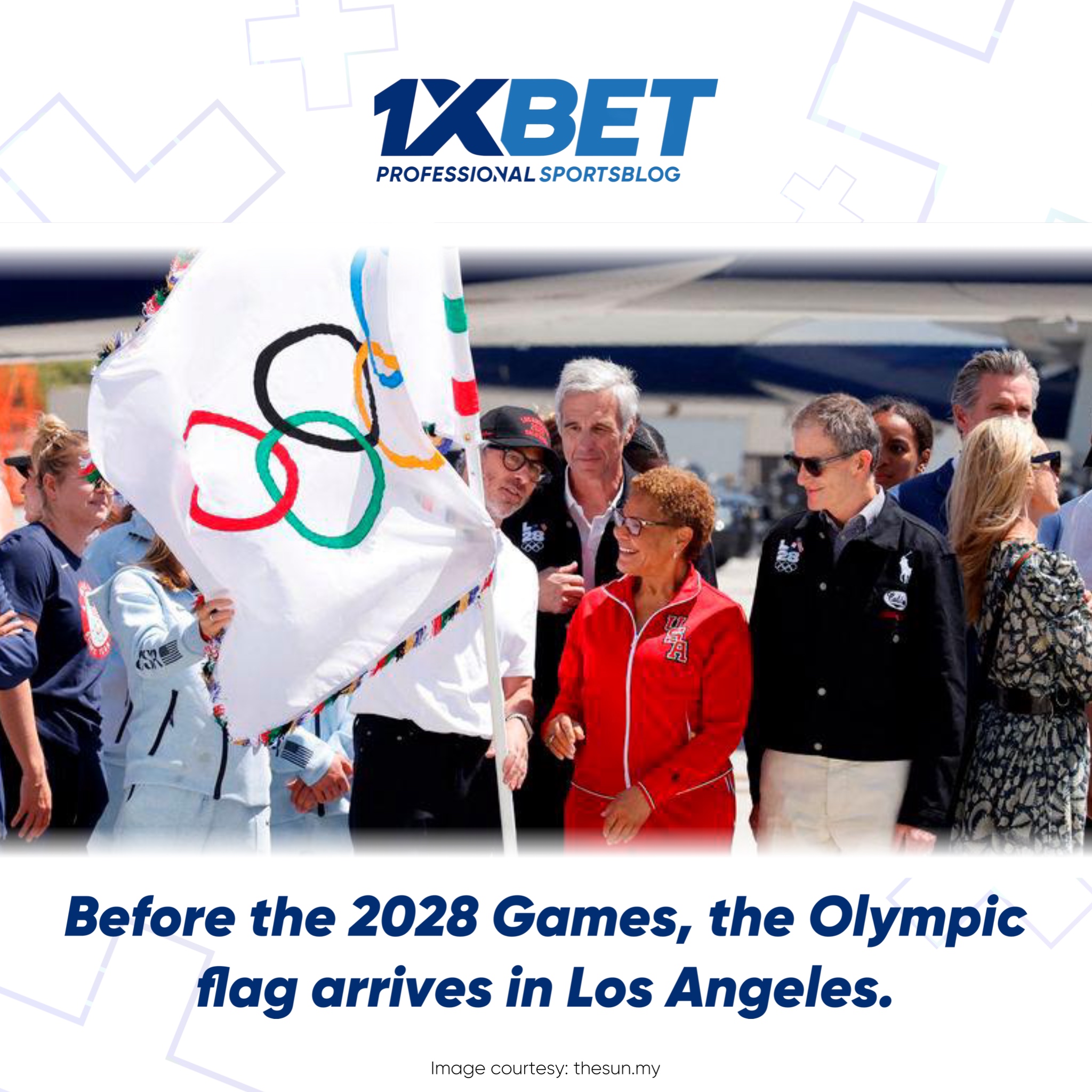 Olympic Flag Arrives in Los Angeles Ahead of 2028 Games